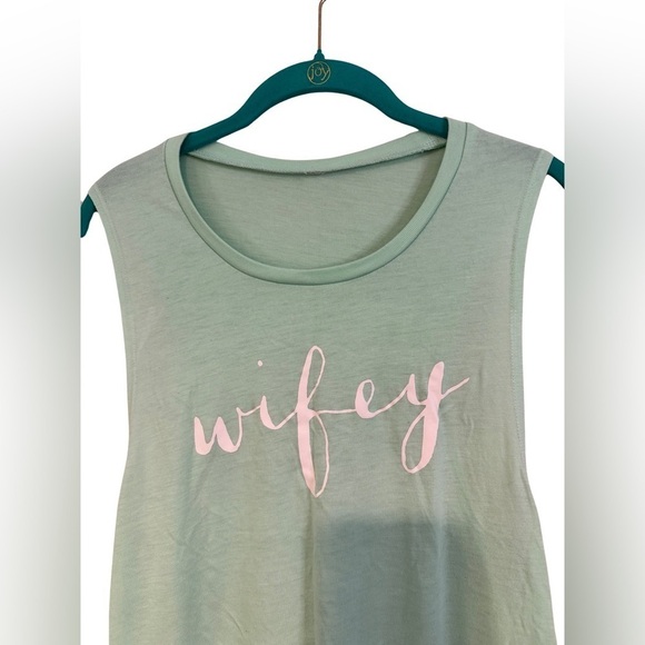 Wifey Mint Green Muscle Tank Top Size XL ☀️ - Picture 7 of 13